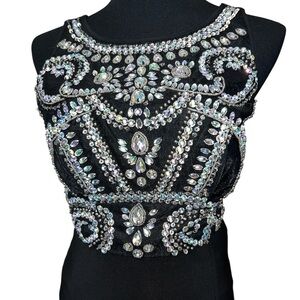 B. Darlin 2-piece Black Embellished Prom Formal Dress